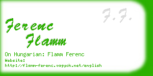 ferenc flamm business card